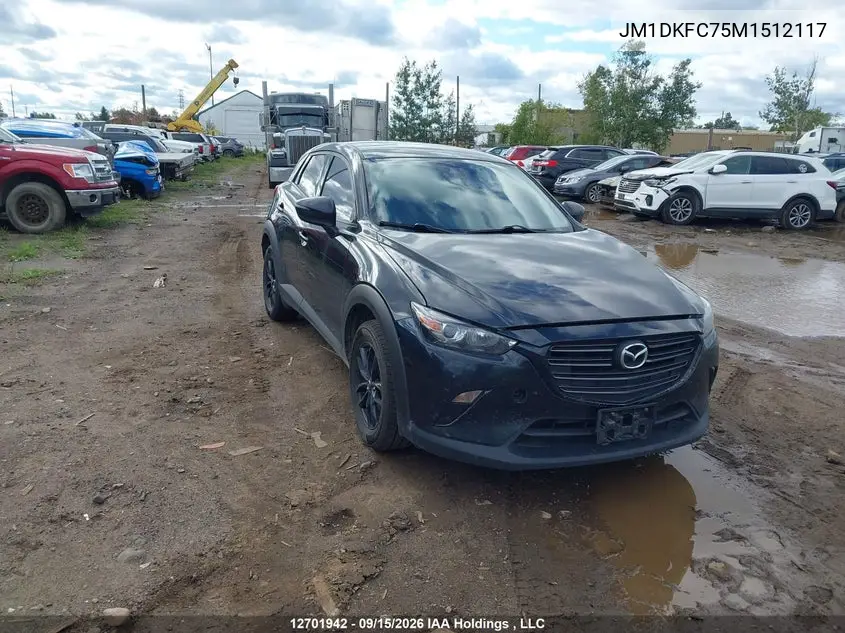 MAZDA CX-3 2021, VIN JM1DKFC75M1512117