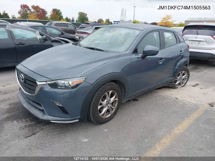2021 MAZDA CX-3 VIN JM1DKFC74M1505563 — фото 2