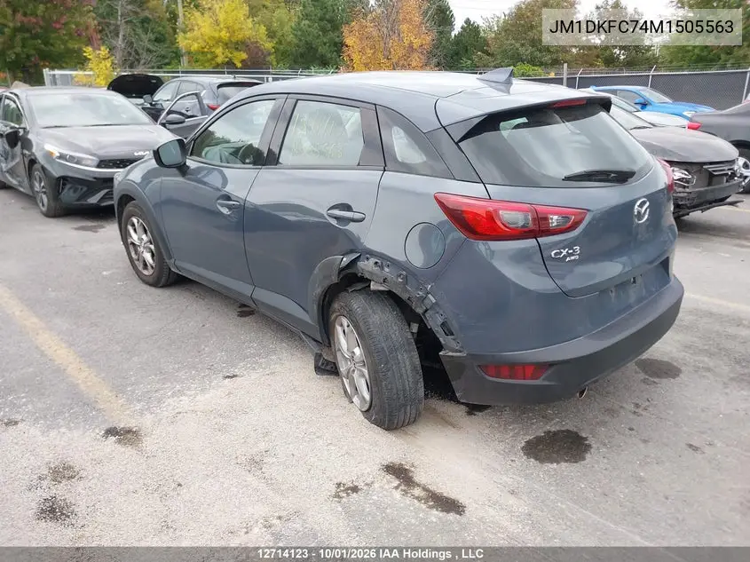 2021 MAZDA CX-3 VIN JM1DKFC74M1505563 — фото 3