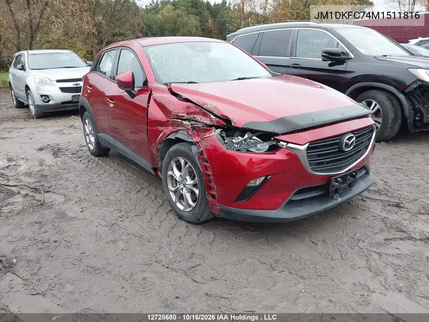 MAZDA CX-3 2021, VIN JM1DKFC74M1511816