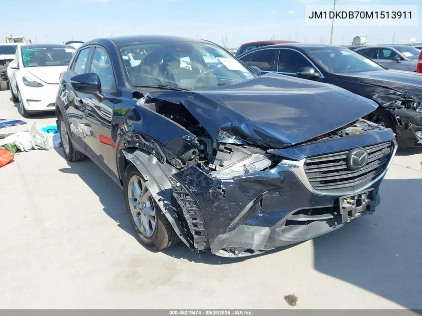 MAZDA CX-3 2021, VIN JM1DKDB70M1513911