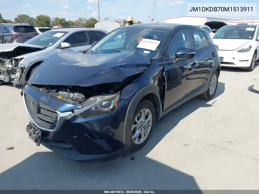 2021 MAZDA CX-3 VIN JM1DKDB70M1513911 — фото 2