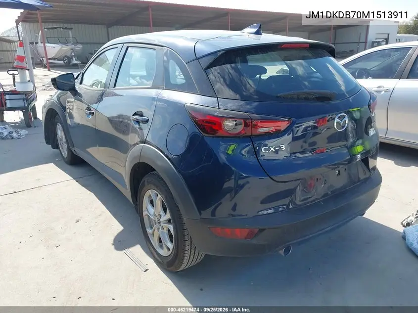 2021 MAZDA CX-3 VIN JM1DKDB70M1513911 — фото 3