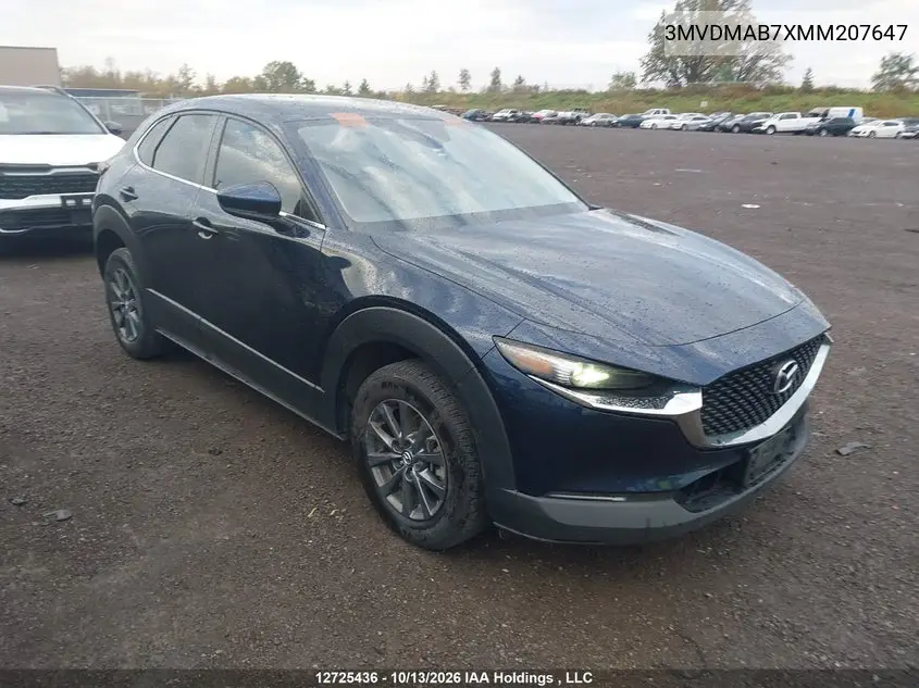 MAZDA CX-30 2021, VIN 3MVDMAB7XMM207647