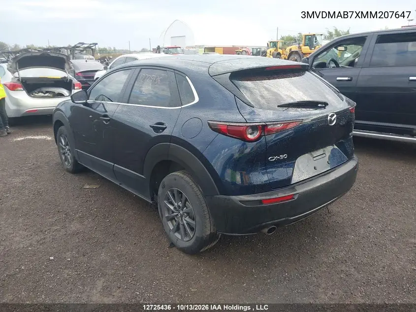 2021 MAZDA CX-30 VIN 3MVDMAB7XMM207647 — фото 3