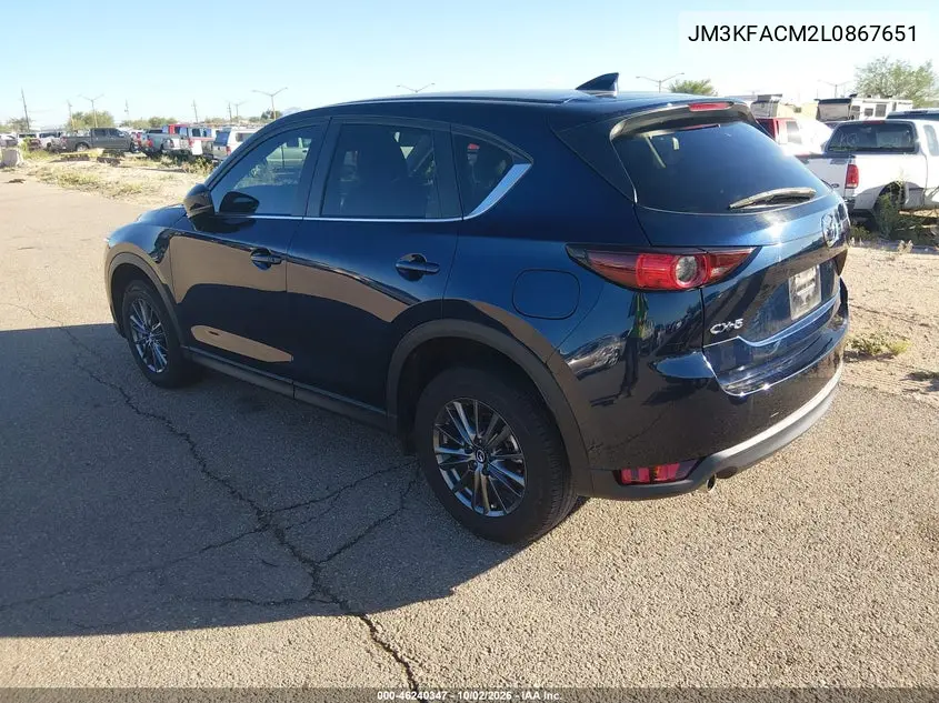 2020 MAZDA CX-5 VIN JM3KFACM2L0867651 — фото 3