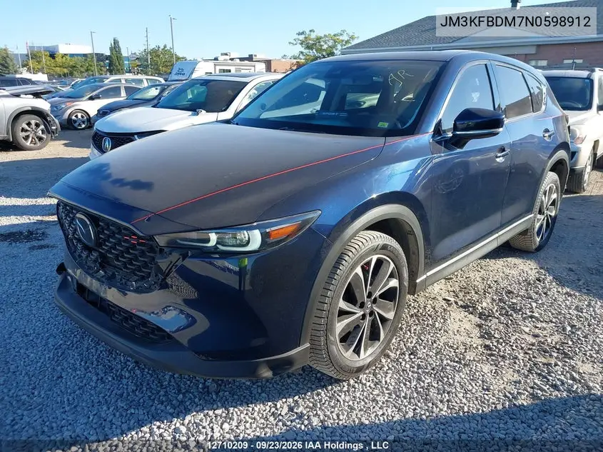 2022 MAZDA CX-5 VIN JM3KFBDM7N0598912 — фото 2