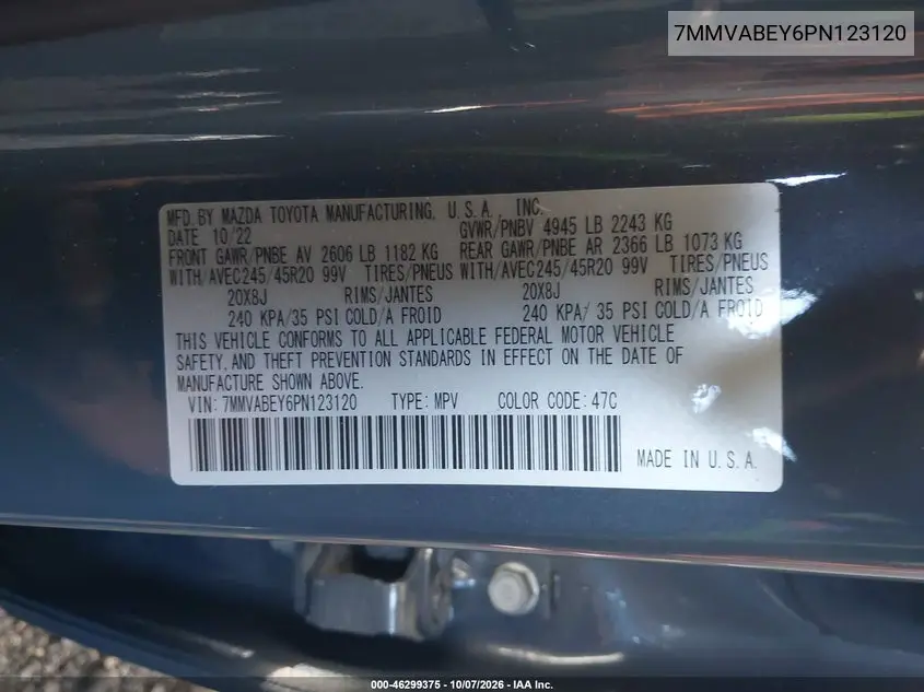 2023 MAZDA CX-50 VIN 7MMVABEY6PN123120 — фото 9