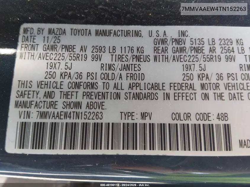2026 MAZDA CX-50 VIN 7MMVAAEW4TN152263 — фото 9