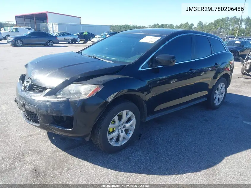 2008 MAZDA CX-7 VIN JM3ER29L780206486 — фото 2