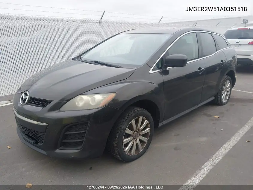 2010 MAZDA CX-7 VIN JM3ER2W51A0351518 — фото 2