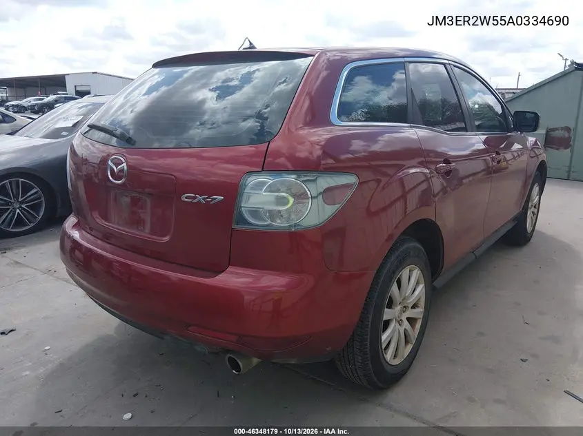 2010 MAZDA CX-7 VIN JM3ER2W55A0334690 — фото 4