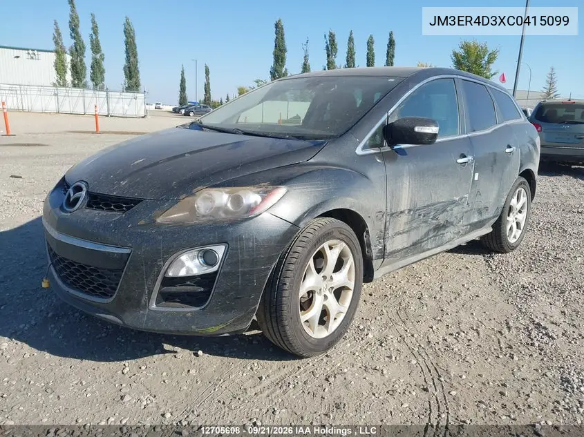 2012 MAZDA CX-7 VIN JM3ER4D3XC0415099 — фото 2