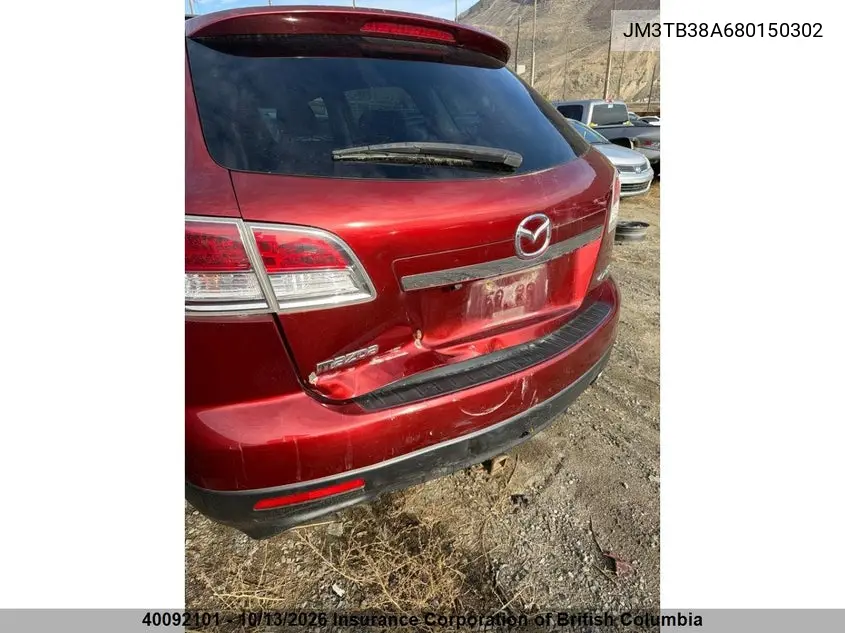 2008 MAZDA CX-9 VIN JM3TB38A680150302 — фото 6
