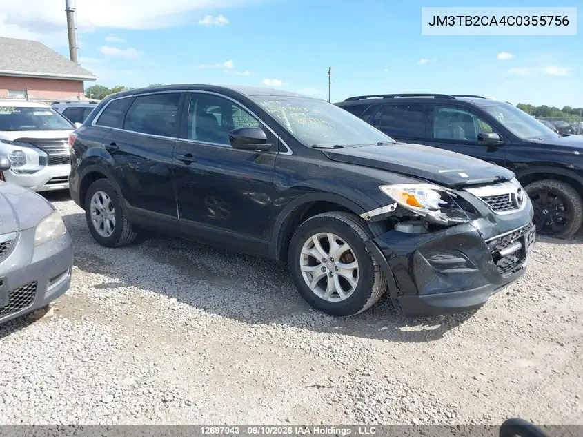 MAZDA CX-9 2012, VIN JM3TB2CA4C0355756