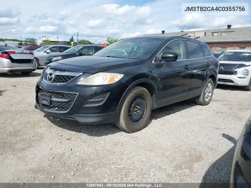 2012 MAZDA CX-9 VIN JM3TB2CA4C0355756 — фото 2