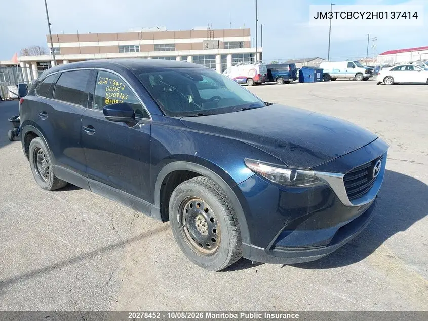 MAZDA CX-9 2017, VIN JM3TCBCY2H0137414