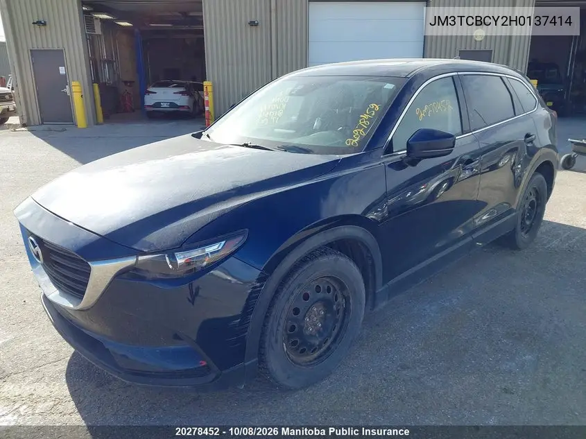 2017 MAZDA CX-9 VIN JM3TCBCY2H0137414 — фото 2