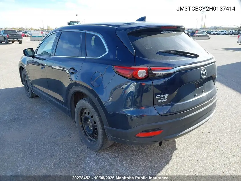 2017 MAZDA CX-9 VIN JM3TCBCY2H0137414 — фото 3