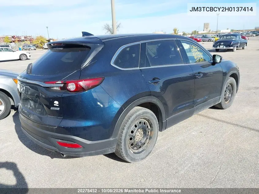2017 MAZDA CX-9 VIN JM3TCBCY2H0137414 — фото 4