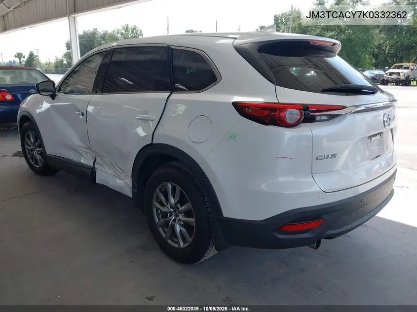 2019 MAZDA CX-9 VIN JM3TCACY7K0332362 — фото 3