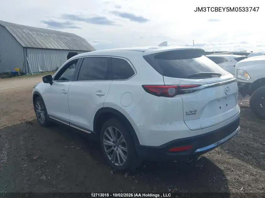 2021 MAZDA CX-9 VIN JM3TCBEY5M0533747 — фото 3