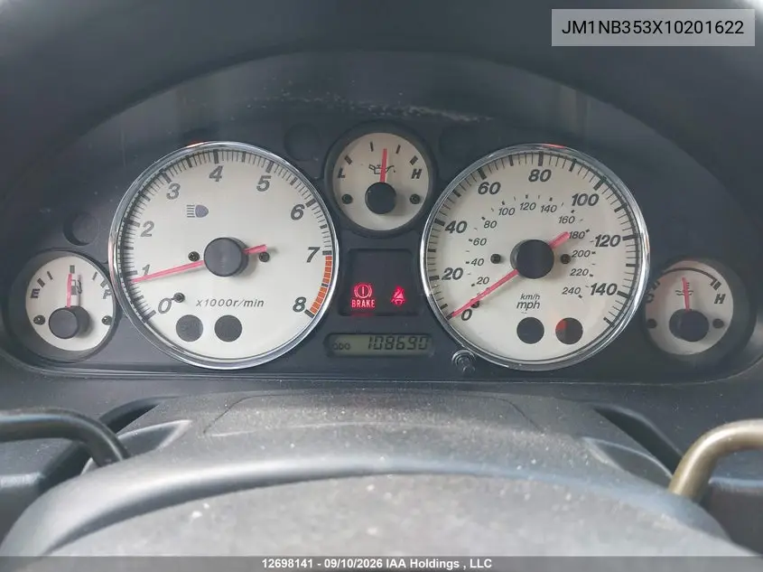 2001 MAZDA MX-5 VIN JM1NB353X10201622 — фото 7