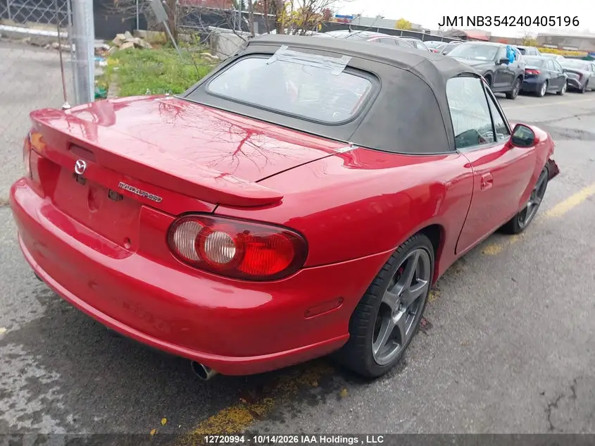 2004 MAZDA MX-5 VIN JM1NB354240405196 — фото 4