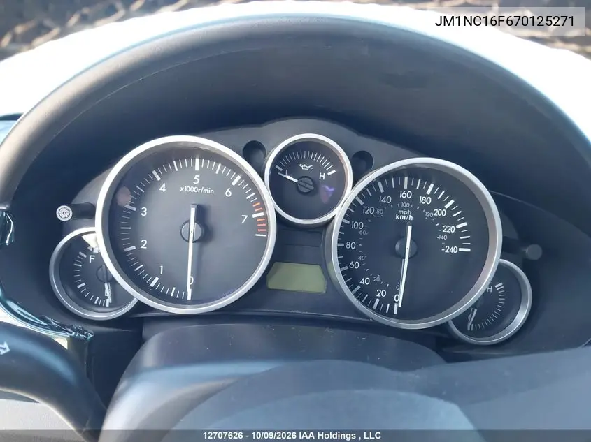 2007 MAZDA MX-5 VIN JM1NC16F670125271 — фото 7