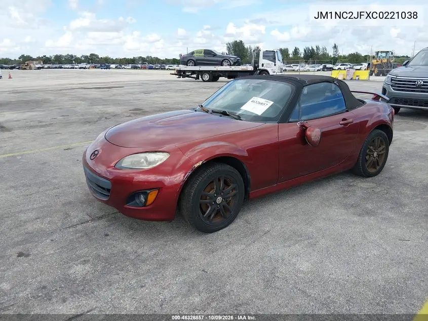 2012 MAZDA MX-5 VIN JM1NC2JFXC0221038 — фото 2