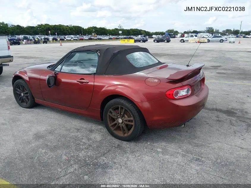 2012 MAZDA MX-5 VIN JM1NC2JFXC0221038 — фото 3