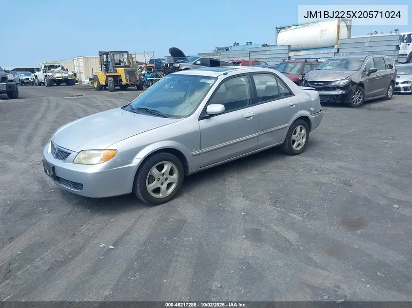 2002 MAZDA PROTEGE VIN JM1BJ225X20571024 — фото 2
