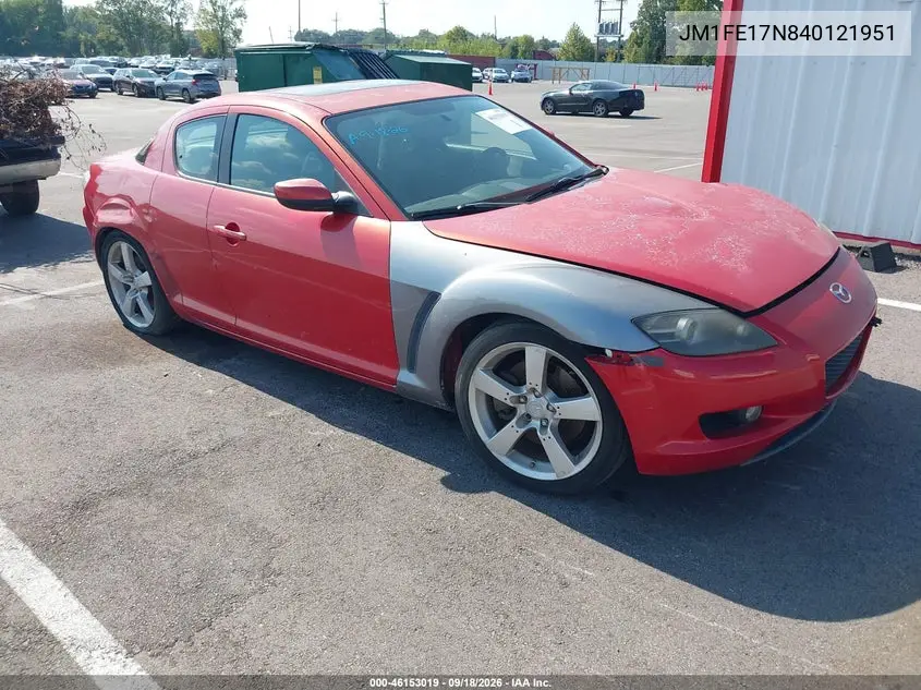 MAZDA RX-8 2004, VIN JM1FE17N840121951