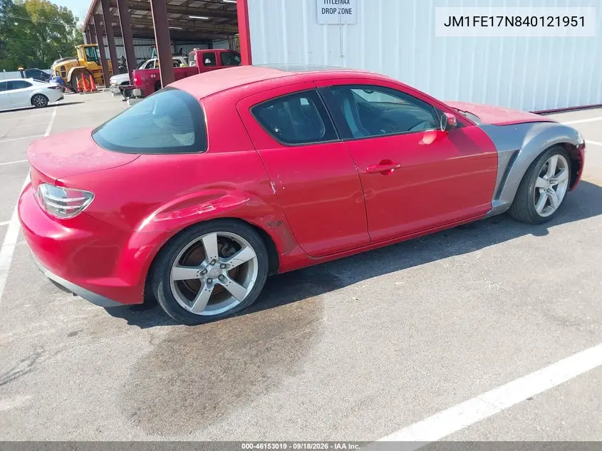 2004 MAZDA RX-8 VIN JM1FE17N840121951 — фото 4