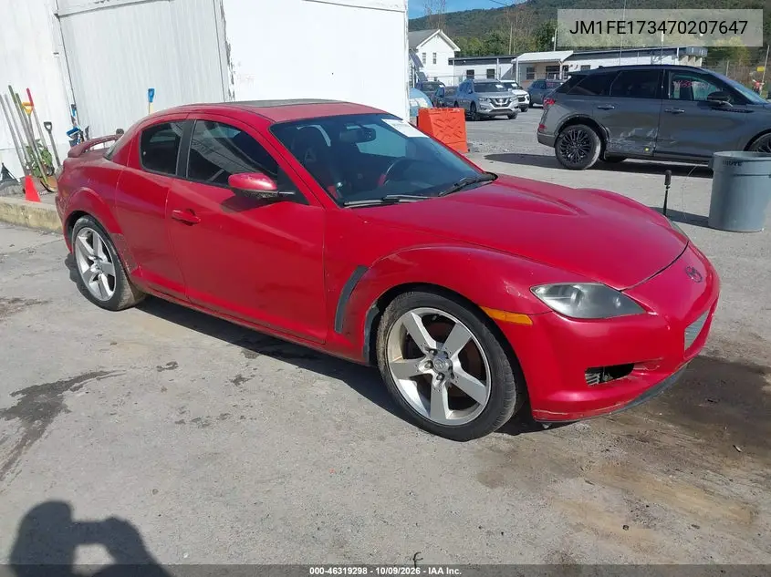 MAZDA RX-8 2007, VIN JM1FE173470207647
