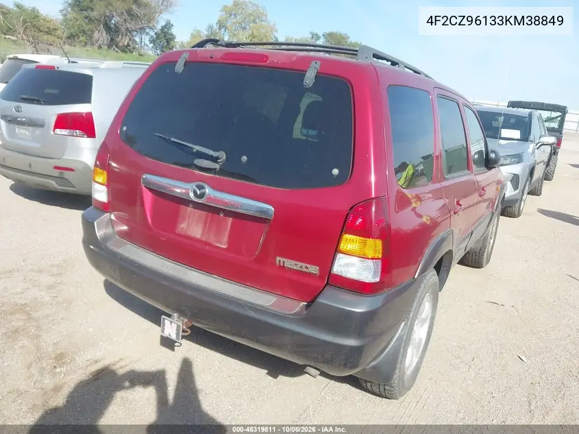 2003 MAZDA TRIBUTE VIN 4F2CZ96133KM38849 — фото 4