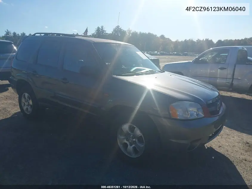 MAZDA TRIBUTE 2003, VIN 4F2CZ96123KM06040