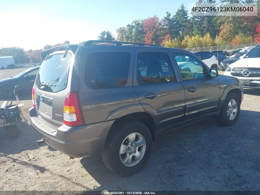 2003 MAZDA TRIBUTE VIN 4F2CZ96123KM06040 — фото 4