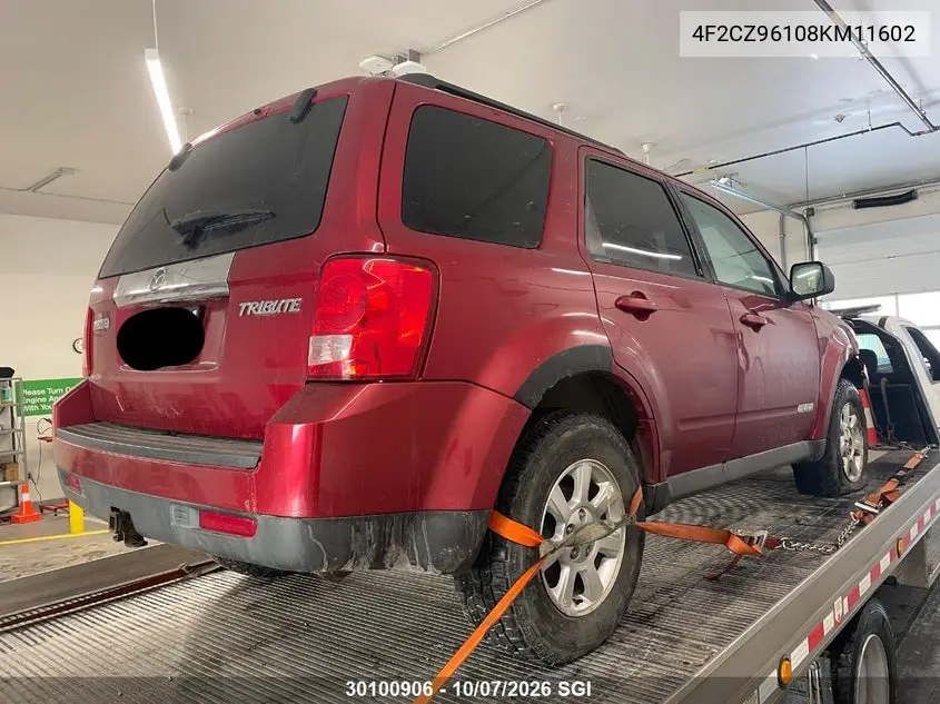 2008 MAZDA TRIBUTE VIN 4F2CZ96108KM11602 — фото 4