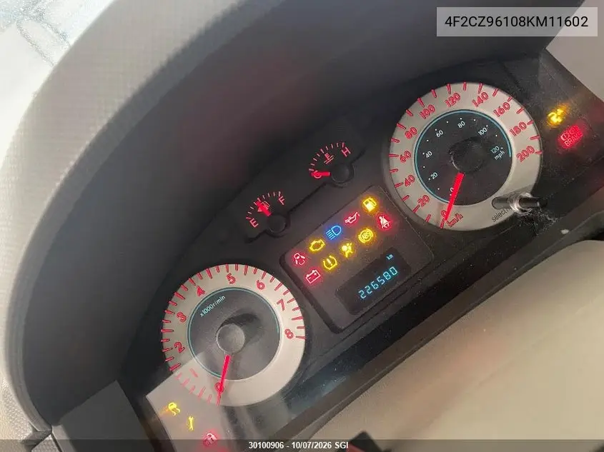 2008 MAZDA TRIBUTE VIN 4F2CZ96108KM11602 — фото 8