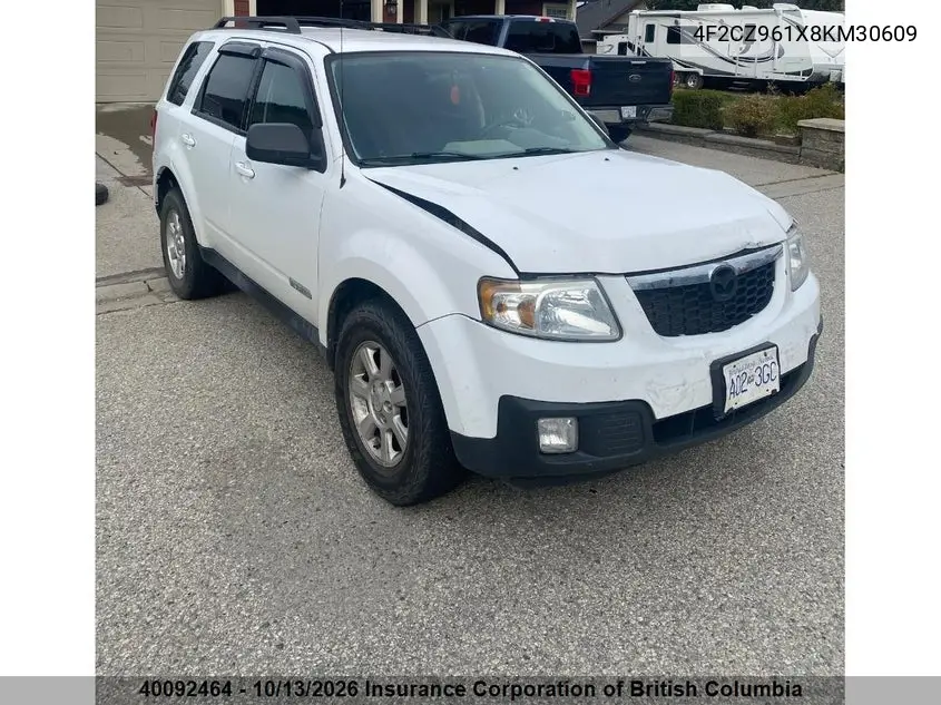 MAZDA TRIBUTE 2008, VIN 4F2CZ961X8KM30609