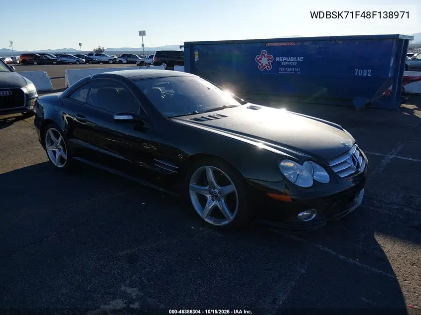 MERCEDES SL-KLASSE 2008, VIN WDBSK71F48F138971