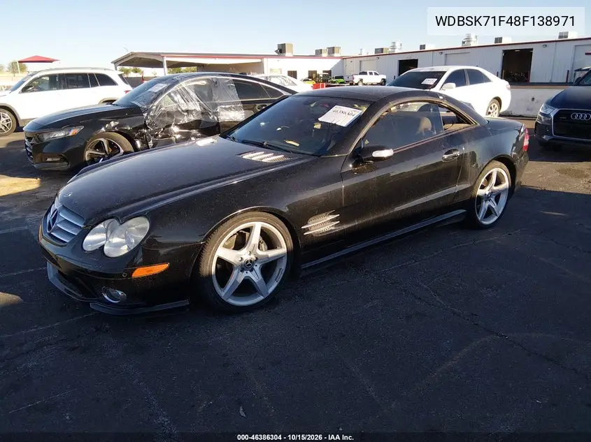 2008 MERCEDES SL-KLASSE VIN WDBSK71F48F138971 — фото 2