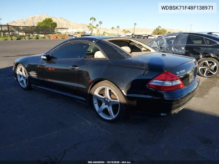 2008 MERCEDES SL-KLASSE VIN WDBSK71F48F138971 — фото 3