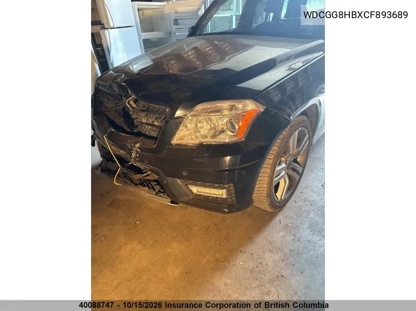 MERCEDES GLK-KLASSE 2012, VIN WDCGG8HBXCF893689