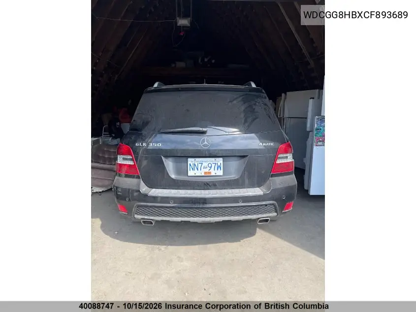 2012 MERCEDES GLK-KLASSE VIN WDCGG8HBXCF893689 — фото 8