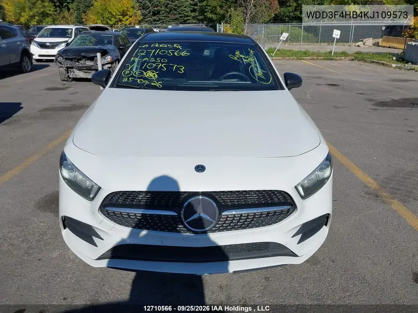 2019 MERCEDES A-KLASSE VIN WDD3F4HB4KJ109573 — фото 12