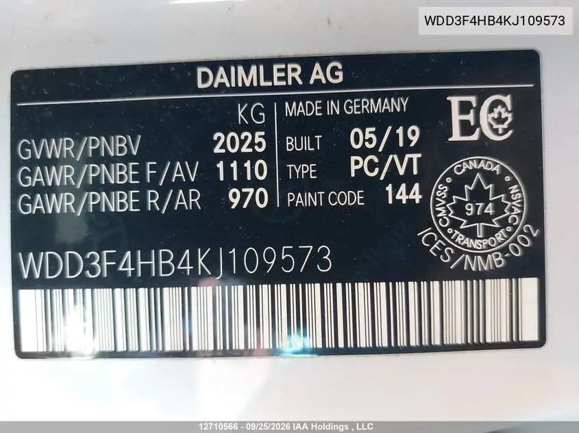 2019 MERCEDES A-KLASSE VIN WDD3F4HB4KJ109573 — фото 18