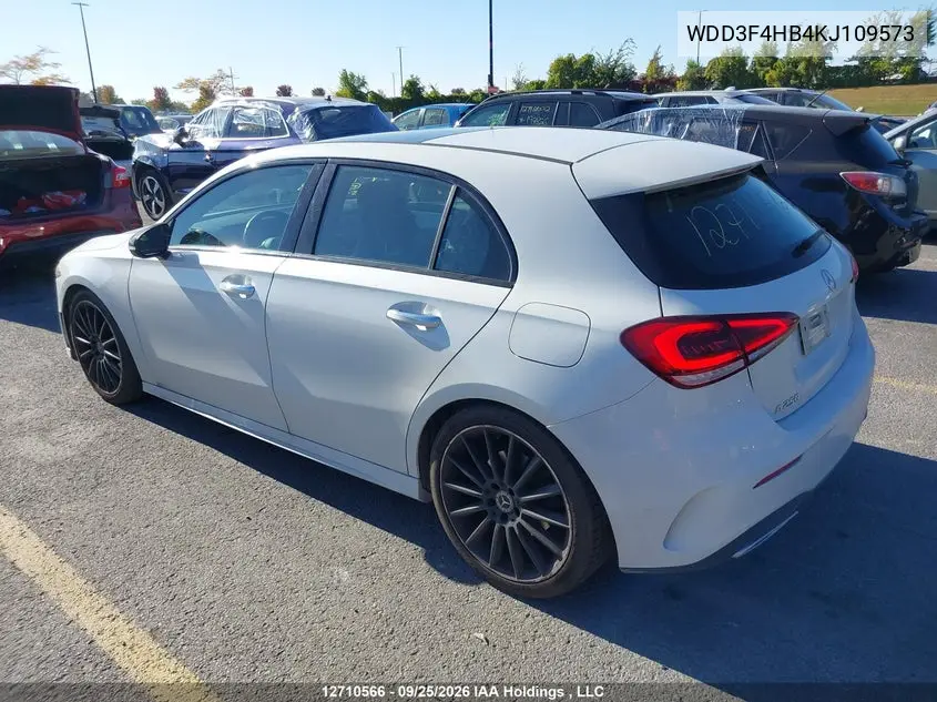 2019 MERCEDES A-KLASSE VIN WDD3F4HB4KJ109573 — фото 3