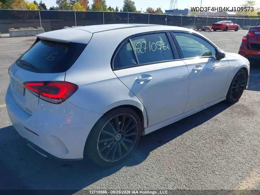 2019 MERCEDES A-KLASSE VIN WDD3F4HB4KJ109573 — фото 4